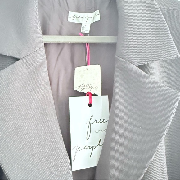 Free People Suit Shop Vest Gray with Shoulder Pads and Pockets Lined Size L - Picture 4 of 13